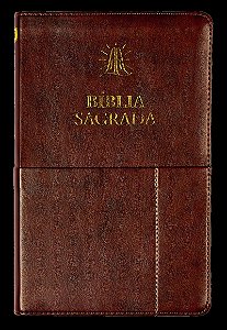 Bíblia Sagrada ACF Slim, Capa luxo marrom com bolso