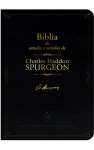 Bíblia NVT de Estudo C. H. Spurgeon, Letra Tradicional, Capa Couro ecológico Preta