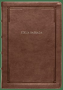 Bíblia NVI Slim, Letra grande, Fonte Leitura Perfeita, Capa luxo Marrom Barroca