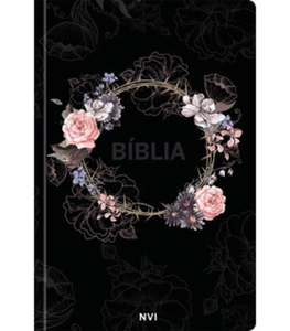 Bíblia Sagrada Feminina - Flores preta - NVI - Capa Dura: Muito prática e bonita - Com as palavras de Jesus em vermelho