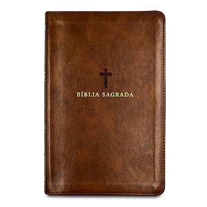 Bíblia ACF, Letra grande, Fonte Leitura Perfeita, Capa luxo Marrom