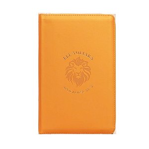 Bíblia NVI com zíper: Ele voltará, Capa luxo laranja com toque emborrachado, Leitura Perfeita