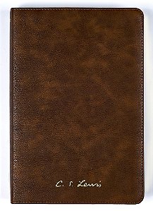 Bíblia C. S. Lewis NVI, Letra tradicional, Fonte Leitura Perfeita, Capa luxo Marrom