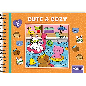 Cute and Cozy Orange - Livro de Colorir