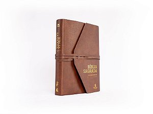 Bíblia NVI com Espaço para Anotações, Capa luxo, Marrom Artesanal, Leitura Perfeita