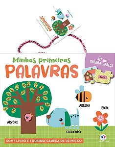Minhas primeiras palavras - Kit com livro e quebra-cabeça de 20 peças