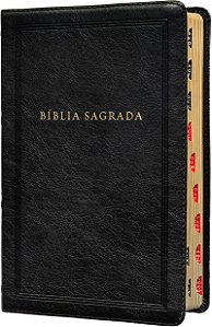 Bíblia Sagrada King James Clássica, Letra grande, Capa luxo preta, Arabescos, Palavras de Jesus em azul, Índice de dedo, Leitura Perfeita: Com introdução aos livros bíblicos