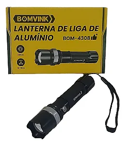 Lanterna Bomvink LED de Liga de Alumínio Preto BOM-4308