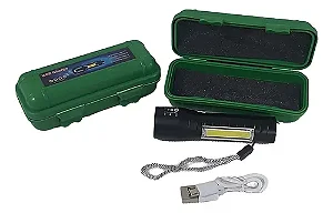 Lanterna Led Recarregável Usb Tática Profissional Com Zoom