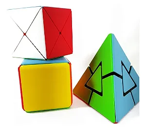 Kit 3 Cubos Mágicos Series Cube Special Profissional Pirâmide