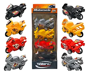 Kit 4 Motos Esportivas Fricção Brinquedo