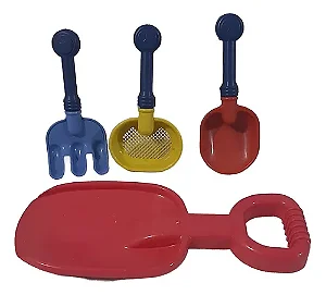 Kit 4 Pás De Areia Infantil Coloridas Brinquedo Praia - SORTIDA