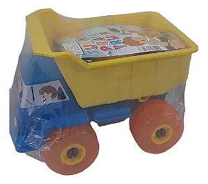 Caminhão Caçamba Grande Com 3 Pás Brinquedo Bebê Praia Areia