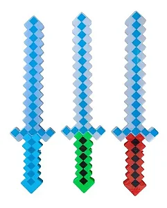 Espada Diamante Minecraft Com Som De Batalha Luz Led Cores - SORTIDA