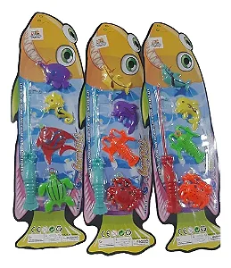 Kit Pescaria Infantil 5 Peças Colorido Diversão - SORTIDO