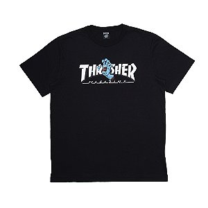 Camiseta Santa Cruz Thrasher Screaming Logo SS Preto - Radical