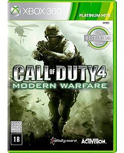 Jogo Call of Duty 4: Modern Warfare (COD MW) - Xbox 360 - Retrocompatível - Mídia Física (PLATINUM HITS) (USADO)