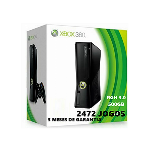 Console Xbox 360 Slim Destravado RGH 3.0 500GB Com 2472 Jogos - 1 Controle - Microsoft (USADO)