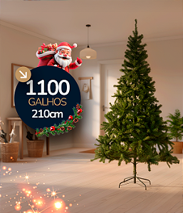Árvore De Natal Luxo Premium 2,10 M 1.100 Galhos Cor Verde