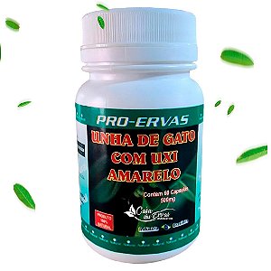 Uxi Amarelo e Unha de Gato Pró Ervas - 60 Cápsulas - 500 MG