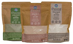 Combo Argila Verde + Branca + Rosa