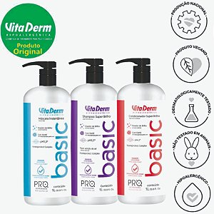KIT PRO BASIC SHAMPOO/CONDICIONADOR/MÁSCARA DE 1000ML - VITA DERM