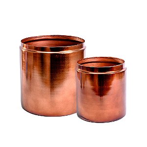Vaso de Metal Cobre - Jogo 2 Peças