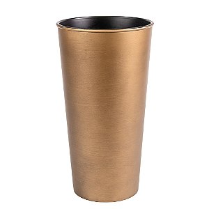 Vaso Trabalhado Decorativo Leuca Ouro - M