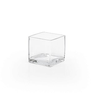 Vaso Vidro Quadrado Transparente Médio
