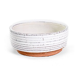 Tigela de Cerâmica Terracota Listrado Decorativo