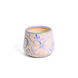 Vaso de Cerâmica Estampado Floral