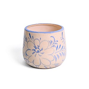 Vaso de Cerâmica Estampado Floral