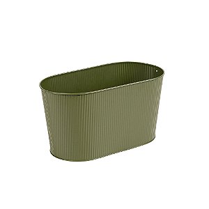 Vaso Cachepot Duplo Listras Metal