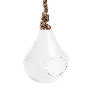 Pendente De Vidro Gota Com Corda