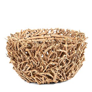 Vaso Cachepot Baixo Galhos De Madeira Decoração