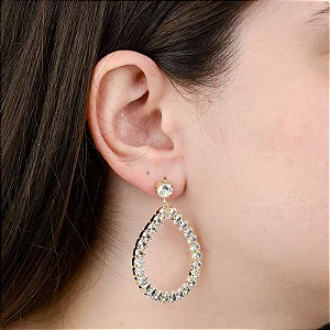 Brinco Luz com Design de Gota Folheado