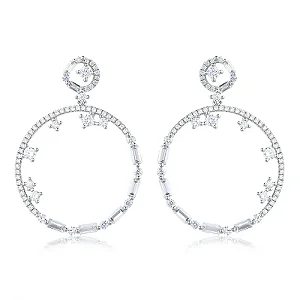 Brinco Festa Pedras Zircônias Folheado a Prata 925