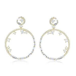 Brinco Festa Star Zircônias Folheado a Ouro 18k