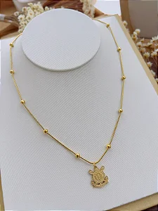 Colar Aço Inoxidável Dourado Corinthians