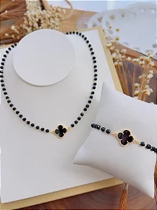 Conjunto Colar e Pulseira Trevo Inspiração