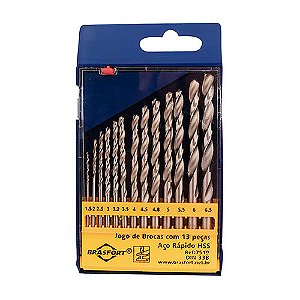 Kit Broca Aco Rapido com 13 Pecas 1,5 a 6,5 Mm