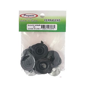 Arruela Telha P Prego Conj Vedacao Pvc Chapa 1/4 Cartela 10 Pecas