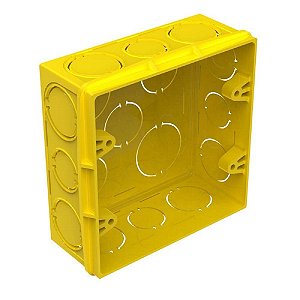 Caixa de Luz Embutir 4x4 Amarela