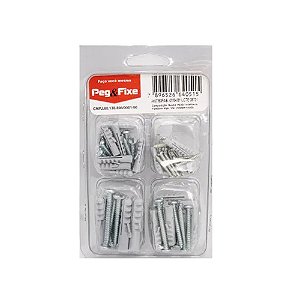 Cartela Bucha Fix 4 a 8mm C/ Parafuso A/a Pegfix