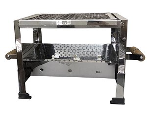 Churrasqueira Inox Camping 40 X 25cm C/ Grelha