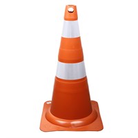 Cone Pvc 75cm Flexivel Refletivo Laranja/branco 652 Plastcor