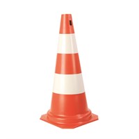 Cone Rigido 50cm Plastico Laranja/branco Plastcor