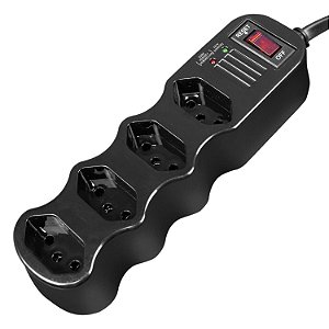 Filtro Linha 1m 4 Tomadas Preto 34013 Ilumi