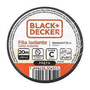 Fita Isolante 18mm X 20m Preta Black+decker