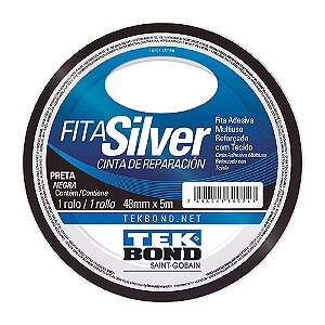 Fita Silver Tape 48mmx05mt Preta Tekbond